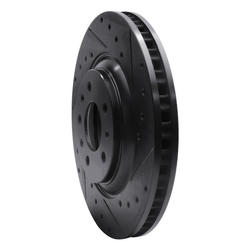 Cadillac CTS Brake Rotor (1) - Front Right - R1 Concepts - Drilled & Slotted - Black - `04-`08